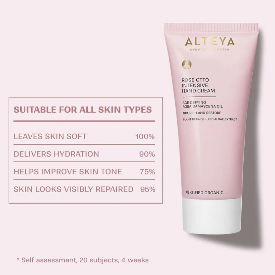 Organic Rose Otto Intensive Hand Cream Alteya Organics