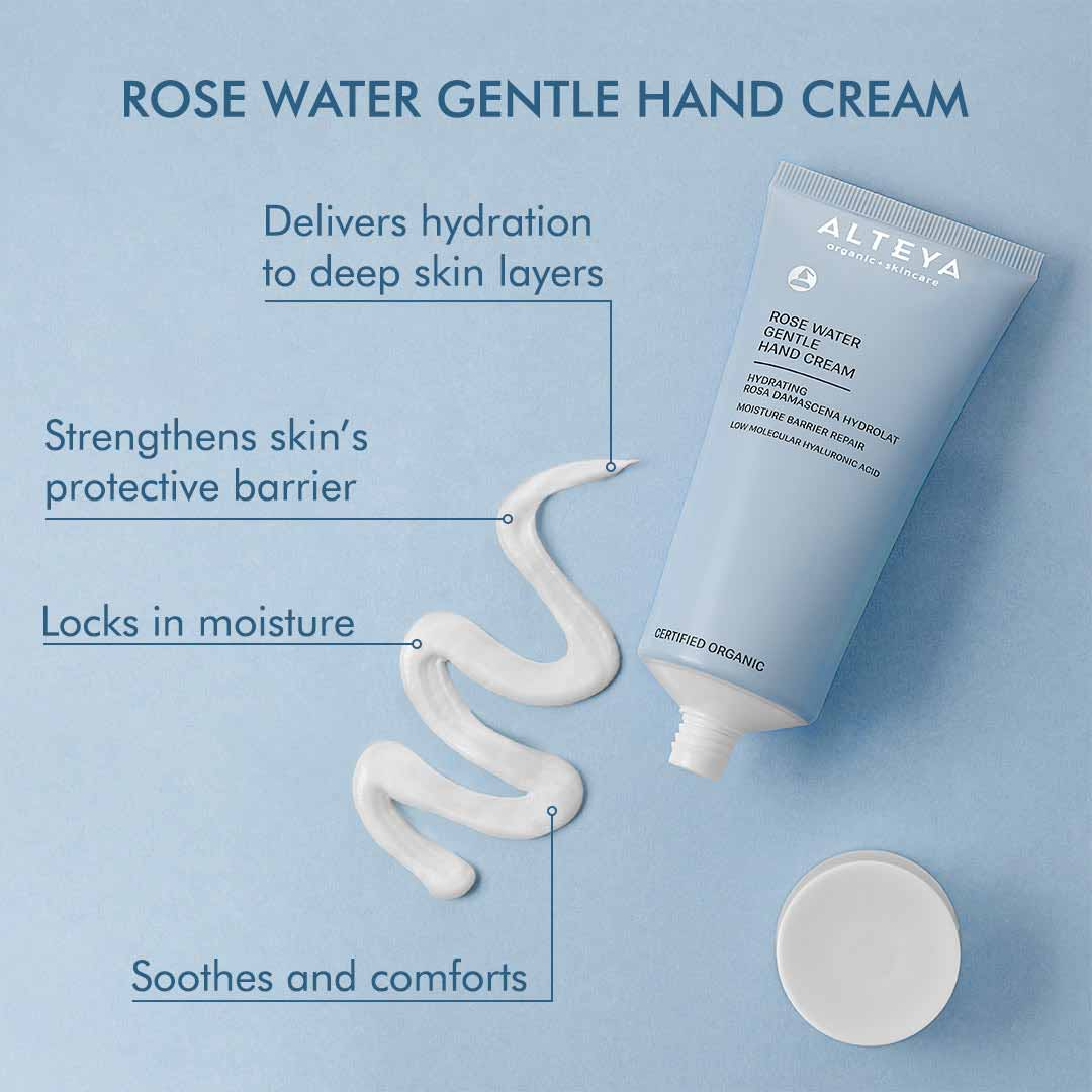 Organic Rose Water Gentle Hand Cream Alteya Organics