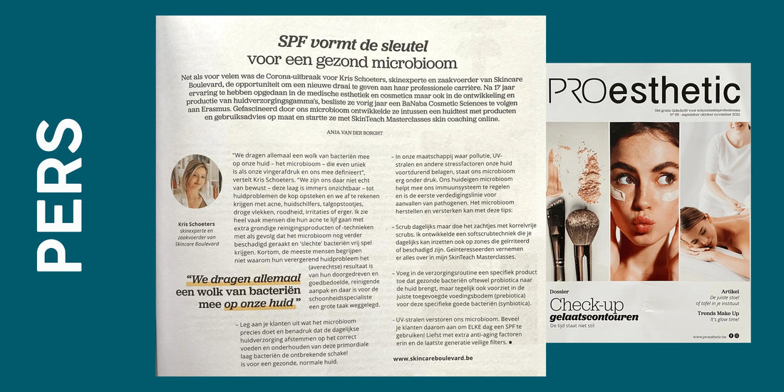 SPF voor een gezond microbioom - huidexpertise in ProEsthetic Magazine Skincare Boulevard