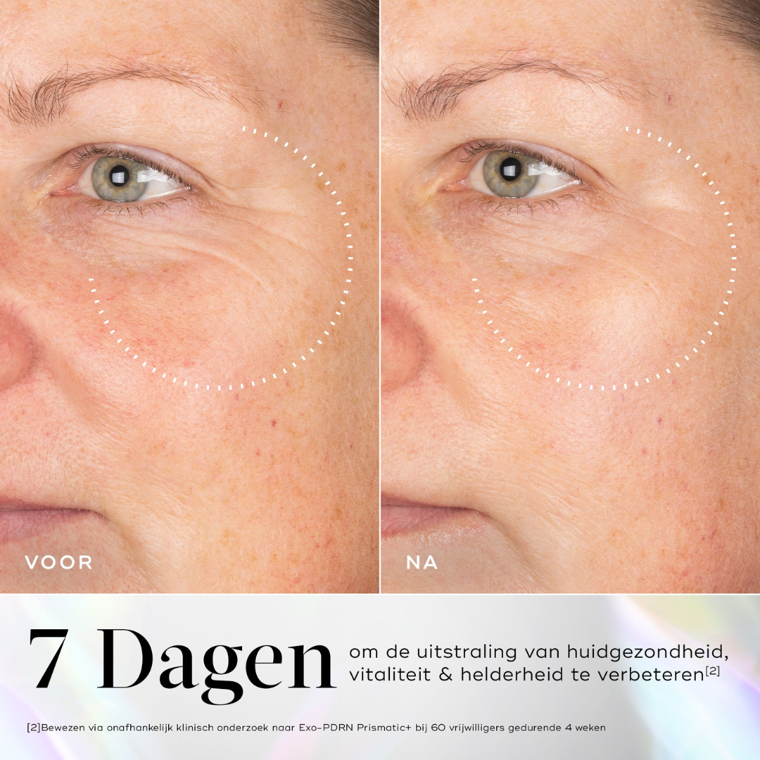 Aanbrengen van Medik8 Exo-PDRN Prismatic huidvernieuwend serum op het gezicht