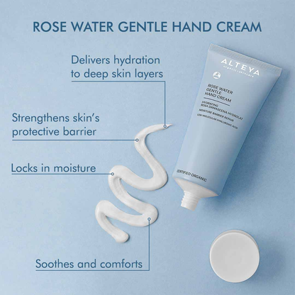 Organic Rose Water Gentle Hand Cream Alteya Organics